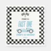 Fast One Blue Race Car 1e verjaardagsfeestje Servet (Voorkant)
