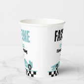 Fast One Blue Race Car Boy 1e Verjaardagsfeestje Papieren Bekers (Rechts)