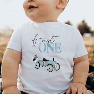 Fast ONE Blue Race Car Ride-On Verjaardag T-shirt