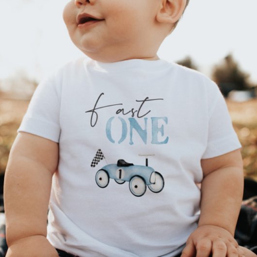 Fast ONE Blue Race Car Ride-On Verjaardag T-shirt