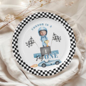 Fast One Blue raceauto 1e foto Verjaardag Papieren Bordje