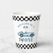 Fast One Blue raceauto Boy 1st Birthday Papieren Bekers (Voorkant)