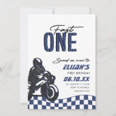 Fast One Boys 1e Motorcross Dirt Bike Verjaardag Kaart (Voorkant)