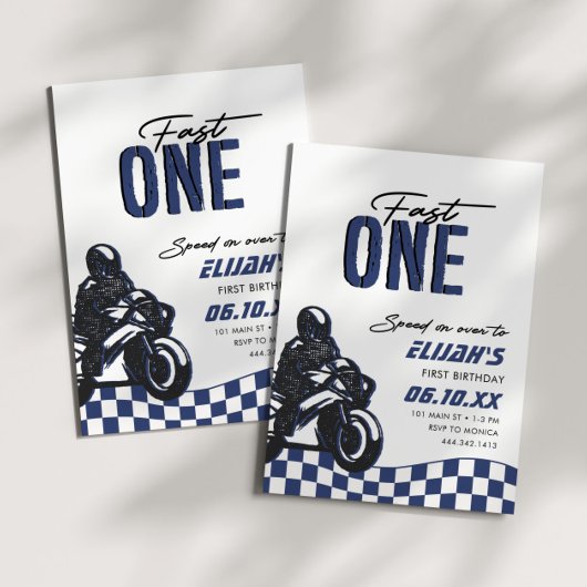 Fast One Boys 1e Motorcross Dirt Bike Verjaardag Kaart