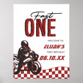 Fast One Boys 1st Dirt Bike Verjaardag Poster (Voorkant)