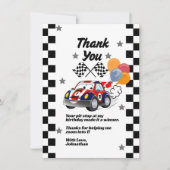 Fast One Boy's First Birthday Bedankt Race Car (Voorkant)