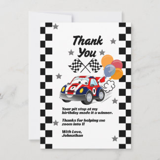 Fast One Boy's First Birthday Bedankt Race Car