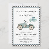 Fast One Boys  Racing Car 1e verjaardag Kaart (Voorkant)