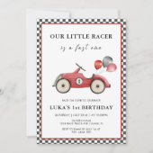 Fast One Boys  Racing Car 1e verjaardag Kaart (Voorkant)