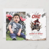 Fast One Dirt Bike Adventure 1e Verjaardag Foto Kaart (Voorkant)