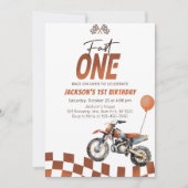 Fast One Dirt Bike Boy 1e verjaardagsfeestje Kaart (Voorkant)