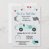 Fast One Feestelijke Blue Race Auto Verjaardag Kaart (Voorkant)