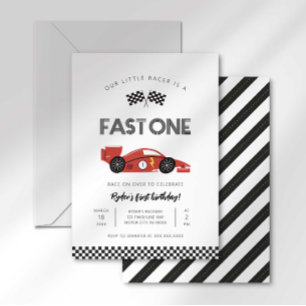 Fast One First Birthday-uitnodiging Kaart