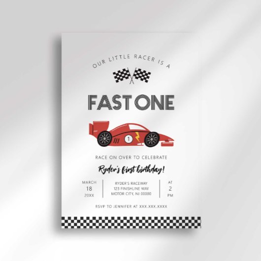 Fast One First Birthday-uitnodiging Kaart