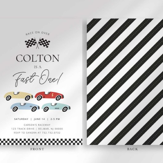 Fast One First Birthday-uitnodiging Kaart