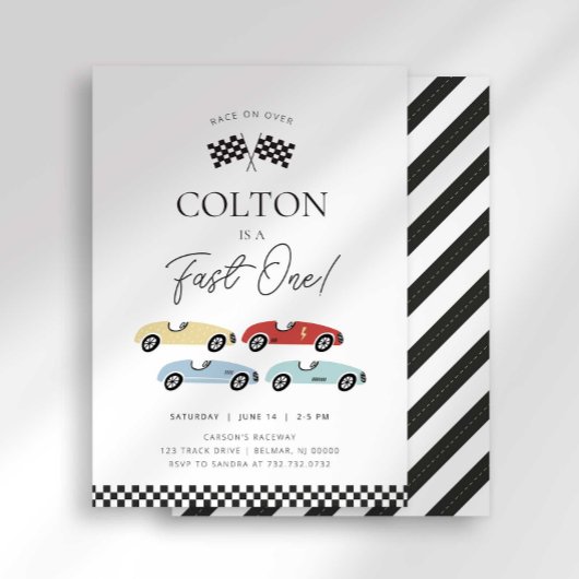 Fast One First Birthday-uitnodiging Kaart