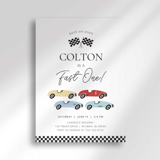 Fast One First Birthday-uitnodiging Kaart