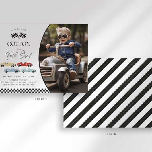 Fast One First Birthday-uitnodiging Kaart