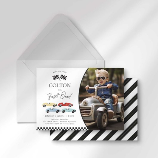 Fast One First Birthday-uitnodiging Kaart