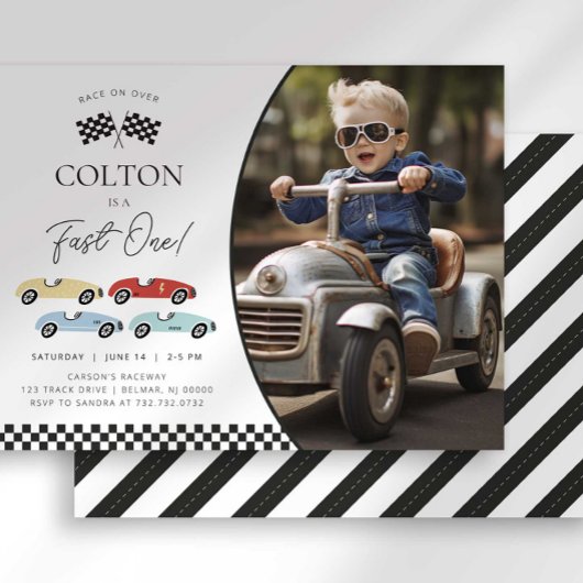 Fast One First Birthday-uitnodiging Kaart