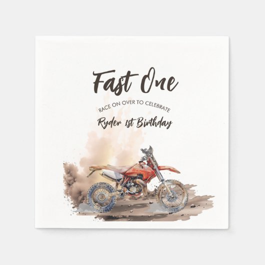 Fast One Little Racer First Birthday Servet (Voorkant)