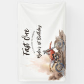 Fast One Little Racer First Birthday Spandoek (Verticaal)