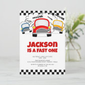 Fast One Modern Interactive Boy 1st Birthday Kaart (Staand voorkant)