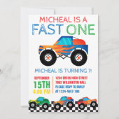 Fast One Monster Truck Eerste Verjaardag Kaart (Voorkant)