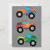 Fast One Monster Truck Eerste Verjaardag Kaart (Achterkant)