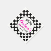 Fast ONE Pink Black White Race Car Flags Birthday  Servet (Hoek)