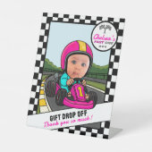 Fast ONE Pink | Custom Photo Gift Drop-Off Reclamebord Met Voetstuk (Voorkant)