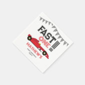 Fast One Race Auto 1e Jongen Verjaardagsfeest Servet (Hoek)