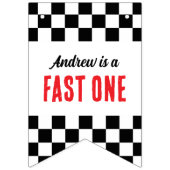 Fast One Race Auto 1e Verjaardag bunting banner (Eerste vlag)