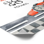 Fast One Race Auto Verjaardagsfeestje Milestone Po Poster (Hoek)