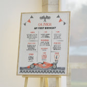 Fast One Race Auto Verjaardagsfeestje Milestone Po Poster