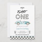 Fast ONE  Race Car 1e verjaardag Kaart (Voorkant)