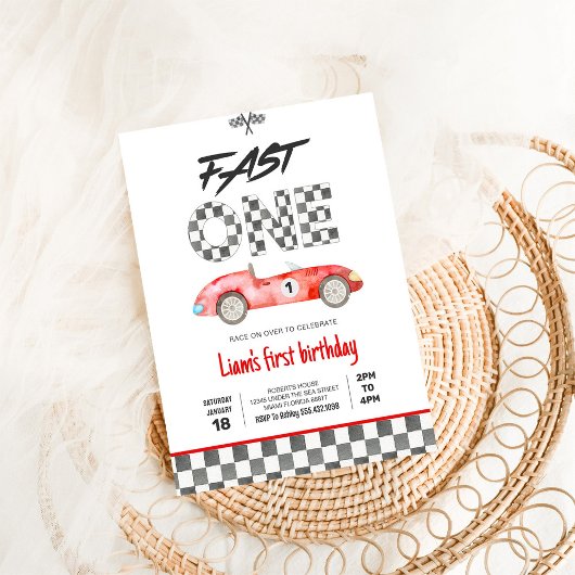 Fast ONE Race Car 1e verjaardag Kaart
