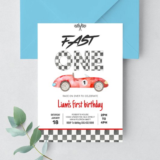 Fast ONE  Race Car 1e verjaardag Kaart