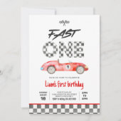 Fast ONE  Race Car 1e verjaardag Kaart (Voorkant)
