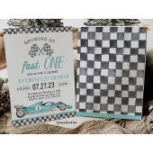 Fast One Race Car 1st Birthday Invitation Race Kaart
