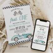 Fast One Race Car 1st Birthday Invitation Race Kaart