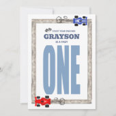 Fast One Race Car 1st Birthday Kaart (Voorkant)