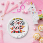 Fast One Race Car 1st Birthday Papieren Bordje (Feest)