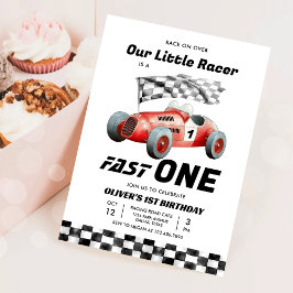 Fast One Race Car 1st Birthday Racing Boy Kaart