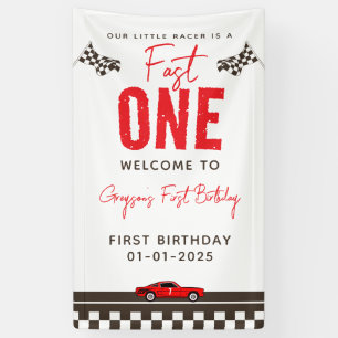 Fast One Race Car 1st Birthday Spandoek
