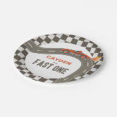 Fast One Race Car Birthday Paper-Borden Papieren Bordje (Gekanteld)