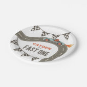 Fast One Race Car Birthday Papieren Bordje (Gekanteld)
