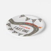Fast One Race Car Birthday Papieren Bordje (Gekanteld)