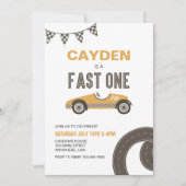 Fast One Race Car Birthday-uitnodiging Kaart (Voorkant)