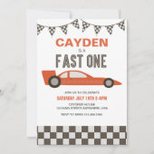 Fast One Race Car Birthday-uitnodiging Kaart (Voorkant)